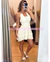 MINI DRESS HALTER CON TEJIDO TOP BUSTO