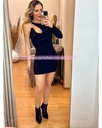 VESTIDO MINI CON AROGOLLAS EN HOMBRO