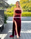 MAXI DRESS TERCIOPELO CON CORSET Y ABERTURA EN LA PIERNA