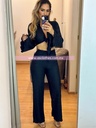 CONJUNTO PANTALON HOLGADO Y TOP ONDAS EN TELA
