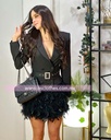 VESTIDO SACO CON PLUMAS