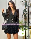 VESTIDO SACO CON PLUMAS