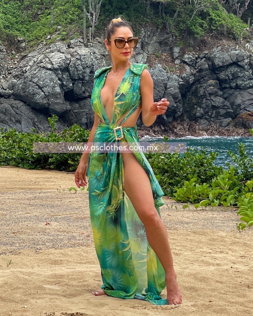 TRAJE BAÑO CON SALIDA HOJAS PRINT