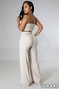 CONJUNTO DE PANTALON OLGADO Y TOP CORRUGADO STRAPLE