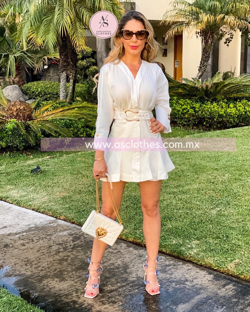 VESTIDO TIPO CAMISA CON CINTO