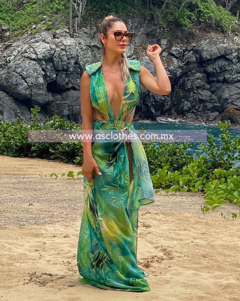 TRAJE BAÑO CON SALIDA HOJAS PRINT