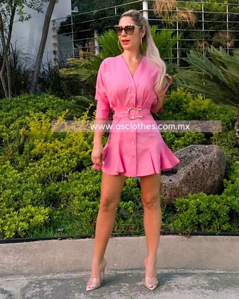 VESTIDO TIPO CAMISA CON CINTO