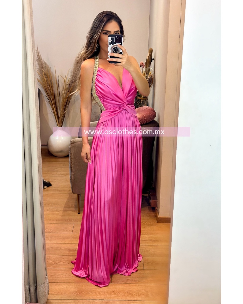 VESTIDO FIESTA CON PIEDRAS Y TABLONES