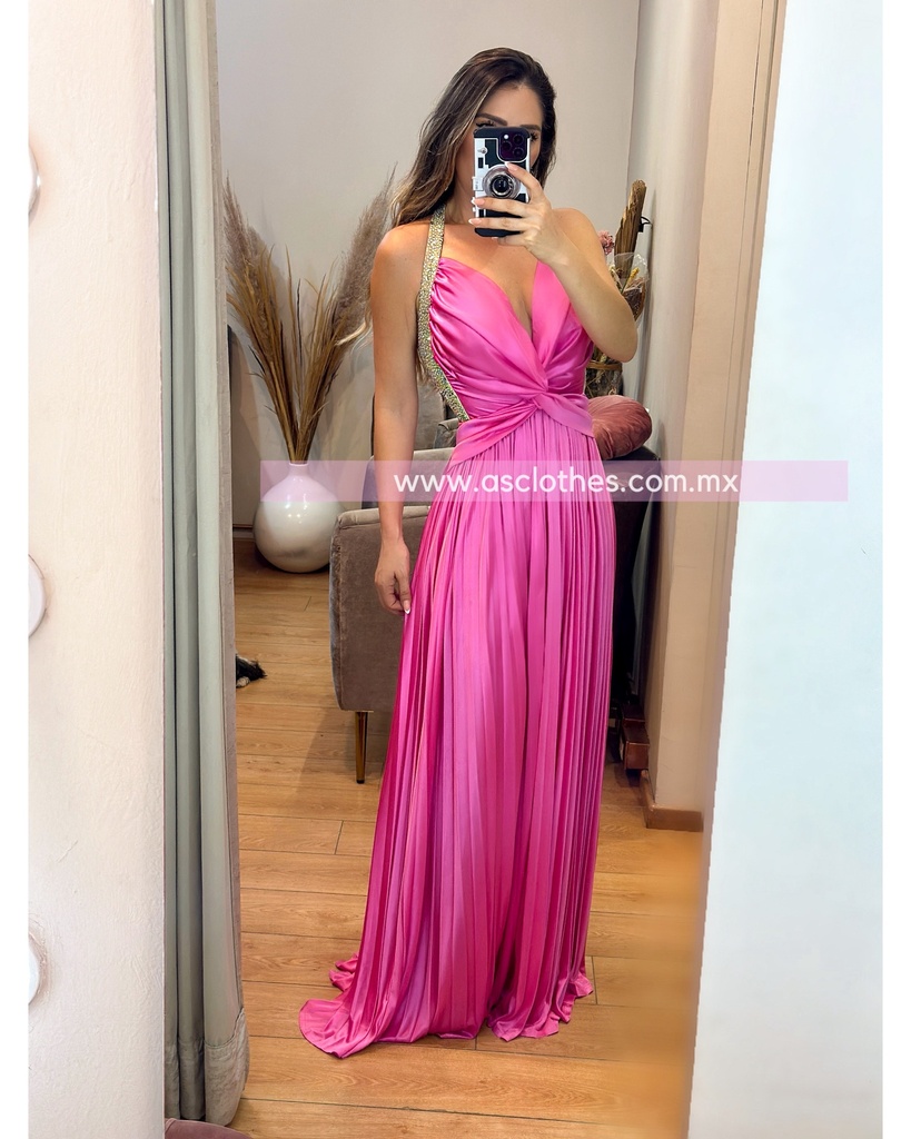 VESTIDO FIESTA CON PIEDRAS Y TABLONES