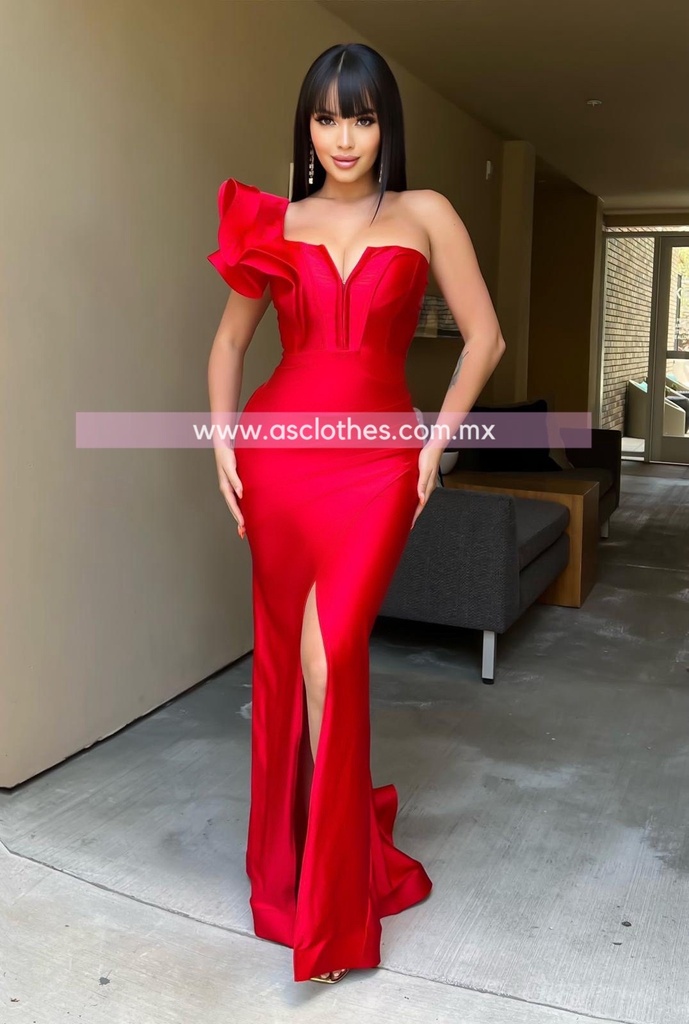MAXIDRESS TIPO CORSET OLAN UN HOMBRO