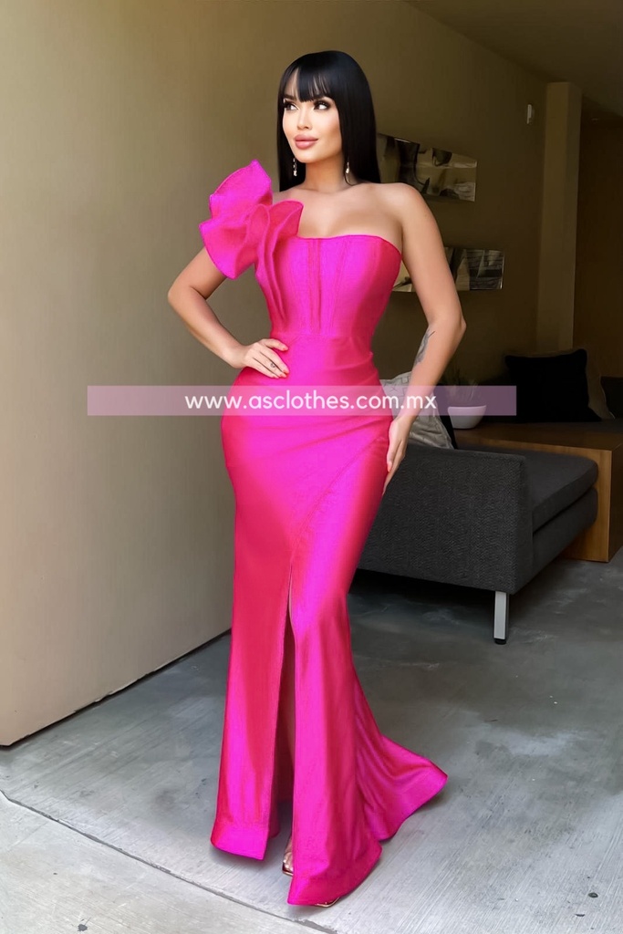 MAXIDRESS TIPO CORSET OLAN UN HOMBRO