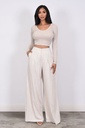 TRAJE DE PANTALON LINO CON BLUSA MANGA LARGA