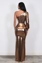 MAXI DRESS METALICO UNA MANGA