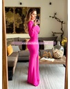 MAXI DRESS MANGA LARGA ESCOTE V DRAPEADO