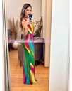 MAXI DRESS ONDAS ESCOTE V MULTICOLOR