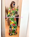 MAXI DRESS MANGA LARGA FLORAL PRINT