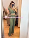 TRAJE LINO CON BLUSA TIRAS CRUZADAS