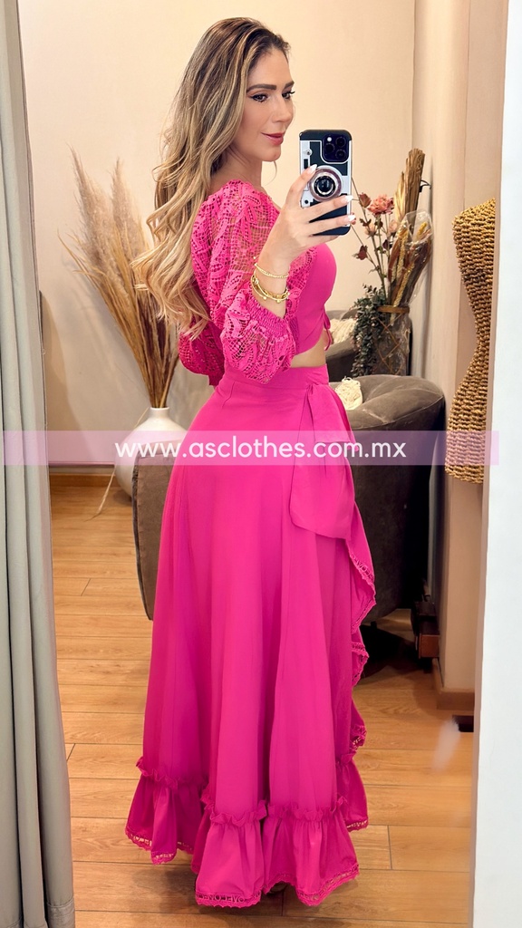SET DE FALDA BLUSA ENCAJE