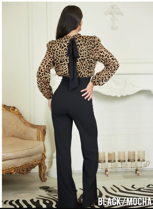PALAZZO NGO ANIMAL PRINT MANGA LARGA