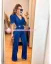 PALAZZO DENIM CON HEBILLAS AL FRENTE Y PUFF HOMBROS