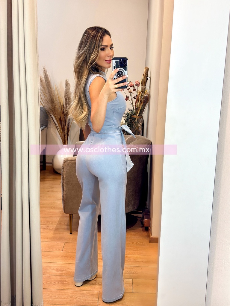 PALAZZO DENIM CADENAS CRUZADAS