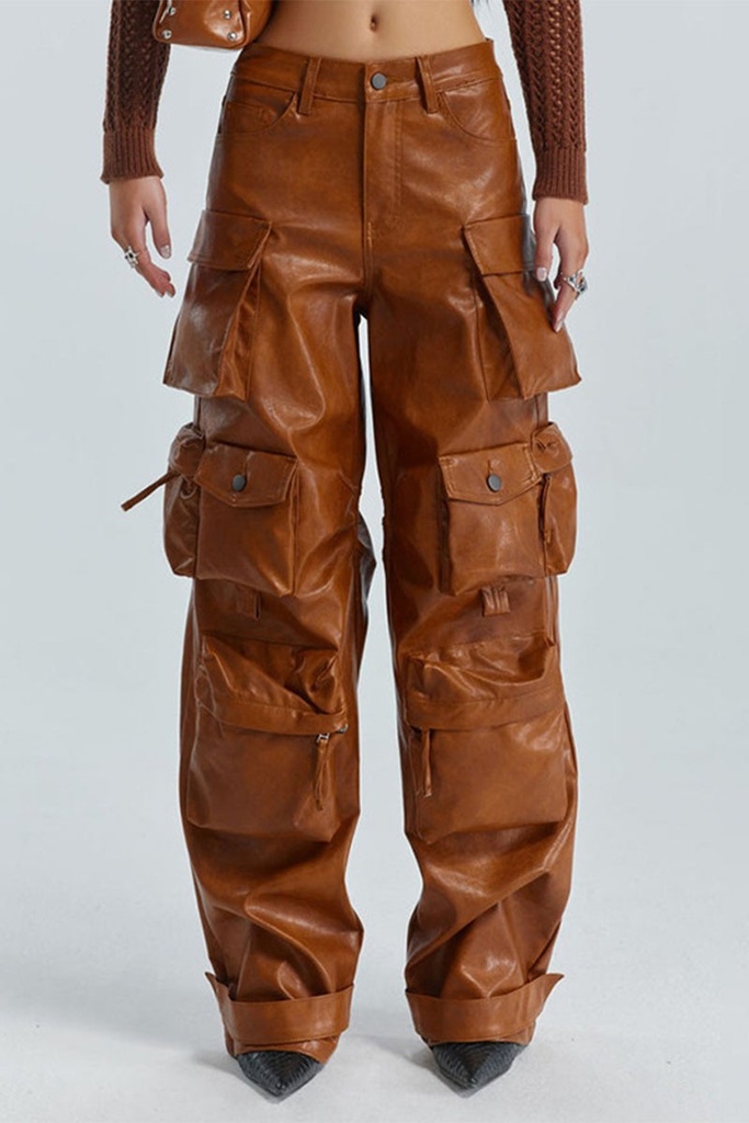 PANTALON CARGO TIPO PIEL
