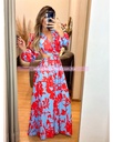 MAXI DRESS OPEN WAIST CON MANGAS