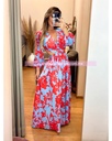 MAXI DRESS OPEN WAIST CON MANGAS