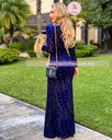 MAXI DRESS MANGA LARGA ESCOTE V PRINT TERCIOPELO