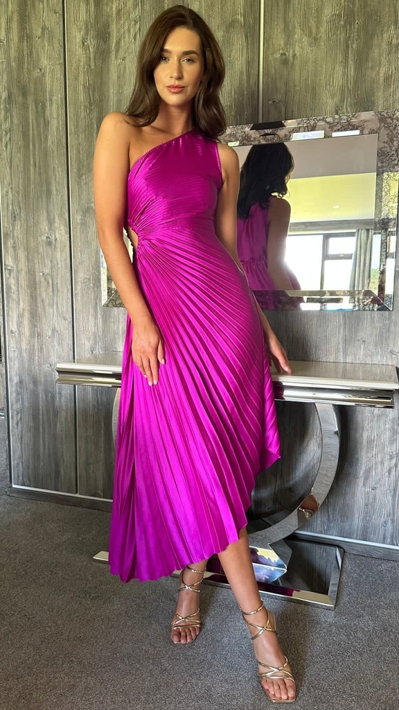MIDI DRESS TABLONES ASIMETRICO