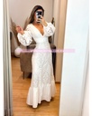 MAXIDRESS TELA FIGURAS PERFORADA ESTILO GUIPUR