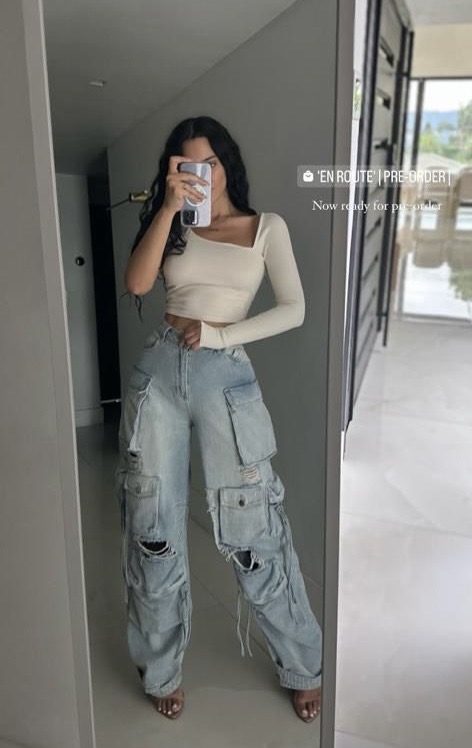 PANTALON CARGO MEZCLILLA