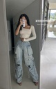 PANTALON CARGO MEZCLILLA
