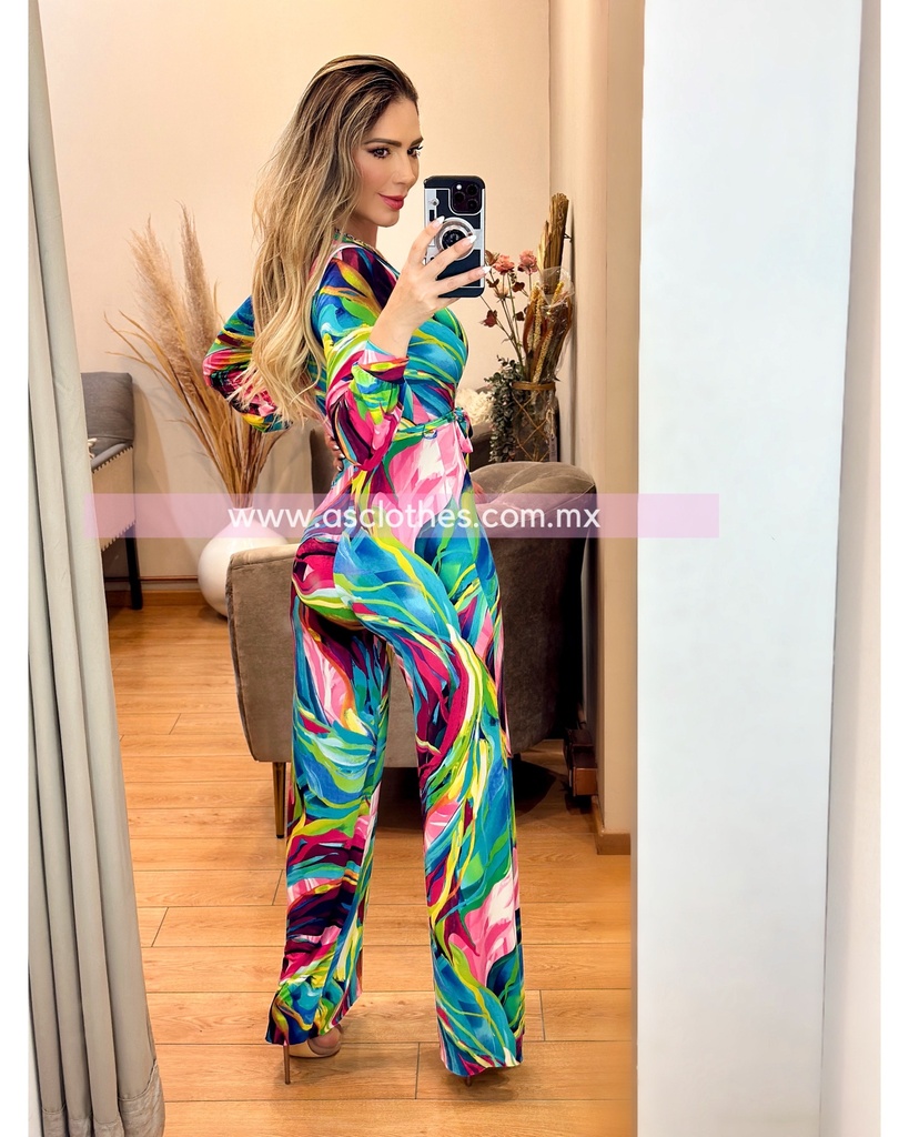 PALAZZO MANGA LARGA MULTICOLOR PRINT