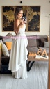 TRAJE PANTALON PLISADO Y BLUSA LARGA HALTER CON CINTO