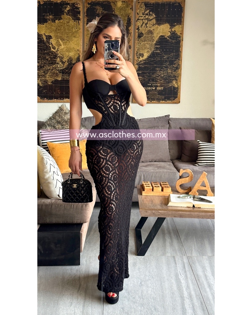 MAXI DRESS CROCHE TRANSPARENCIAS