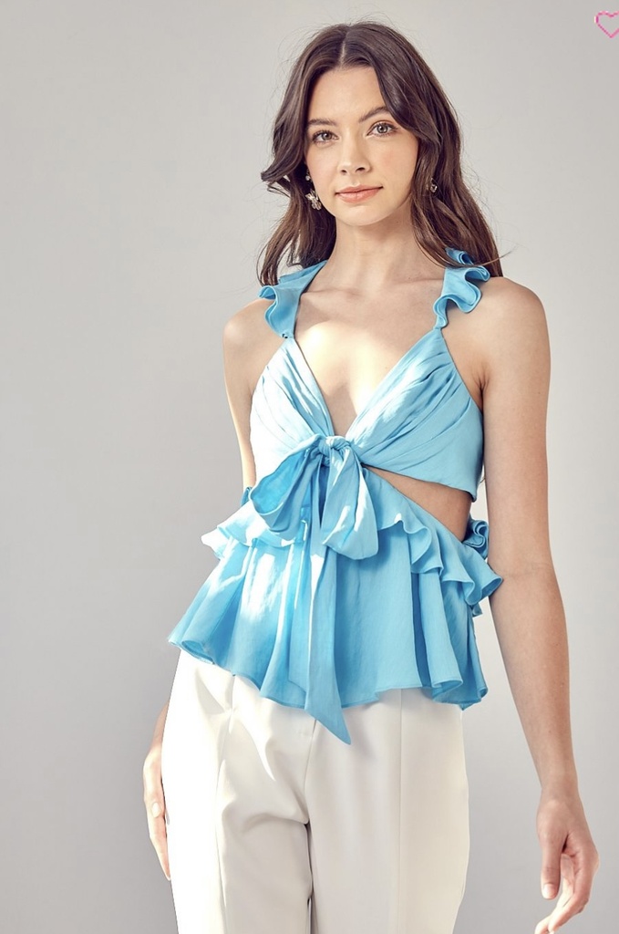 BLUSA RUFFLES CUTOUT TOP