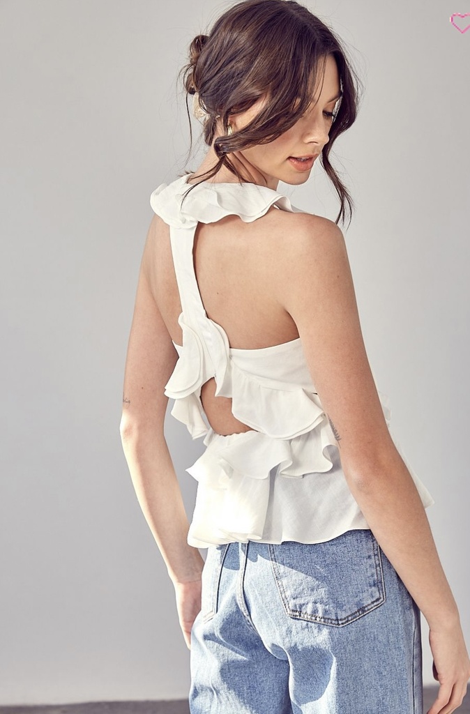 BLUSA RUFFLES CUTOUT TOP