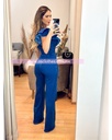 PALAZZO CON RUFFLES HOMBROS Y HEBILLAS EN CINTURA