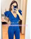 PALAZZO CON RUFFLES HOMBROS Y HEBILLAS EN CINTURA