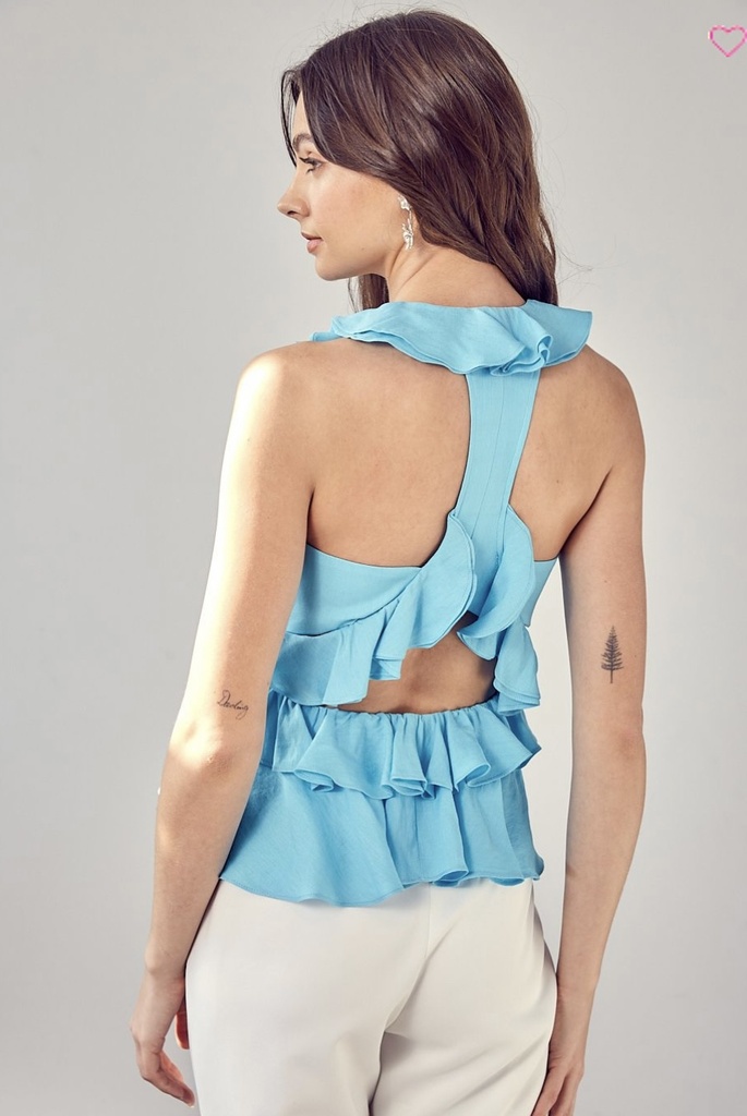 BLUSA RUFFLES CUTOUT TOP