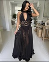 MAXI DRESS TRANSPARECIAS FIGURAS TRIANGULARES CON VICKINY