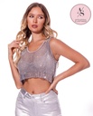 BLUSA CROP TOP CON PEDRERIA