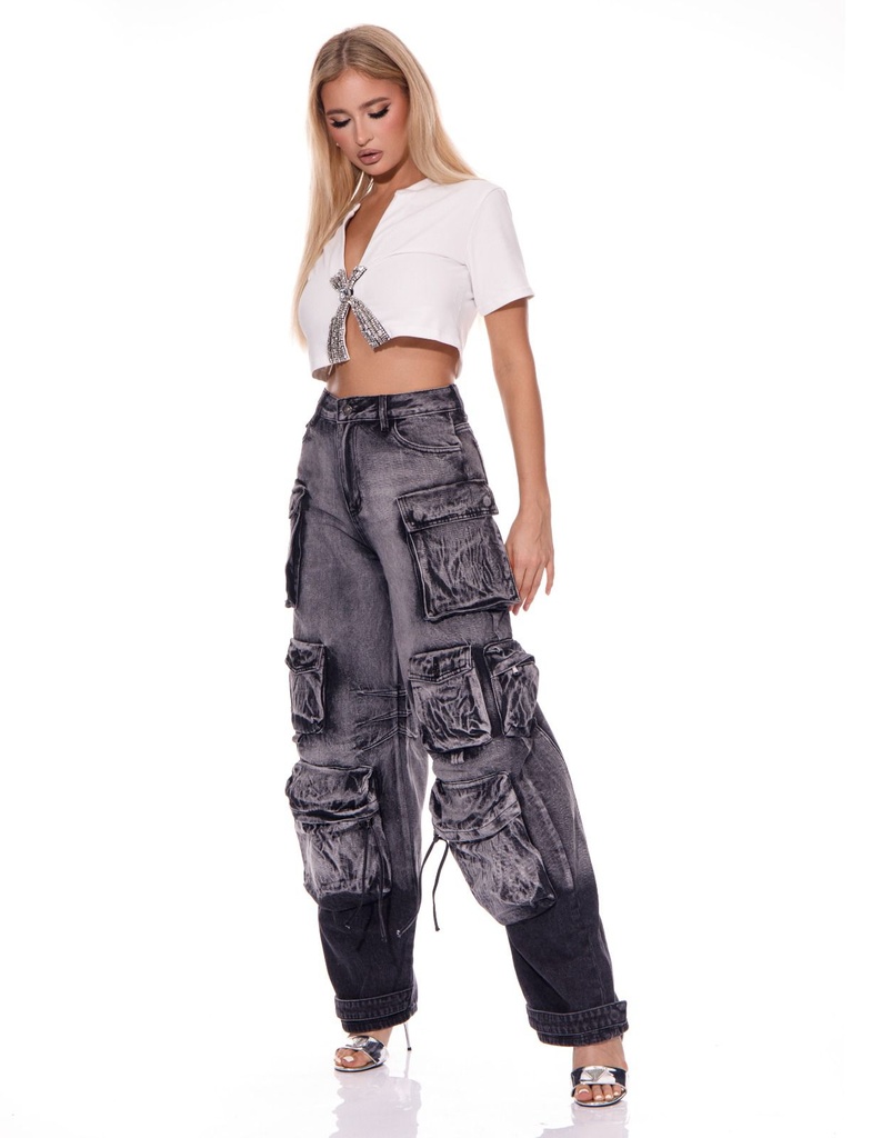 BLUSA CROP MOÑO PIEDRAS