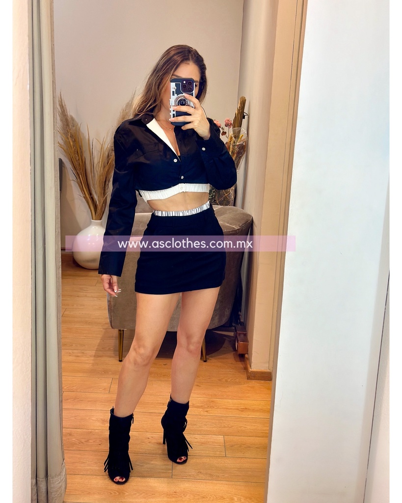 CAMISA CROP LOOK DOBLE BLUSA