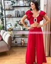 CONJUNTO PANTALON Y TOP CON ARGOLLA EN PECHO