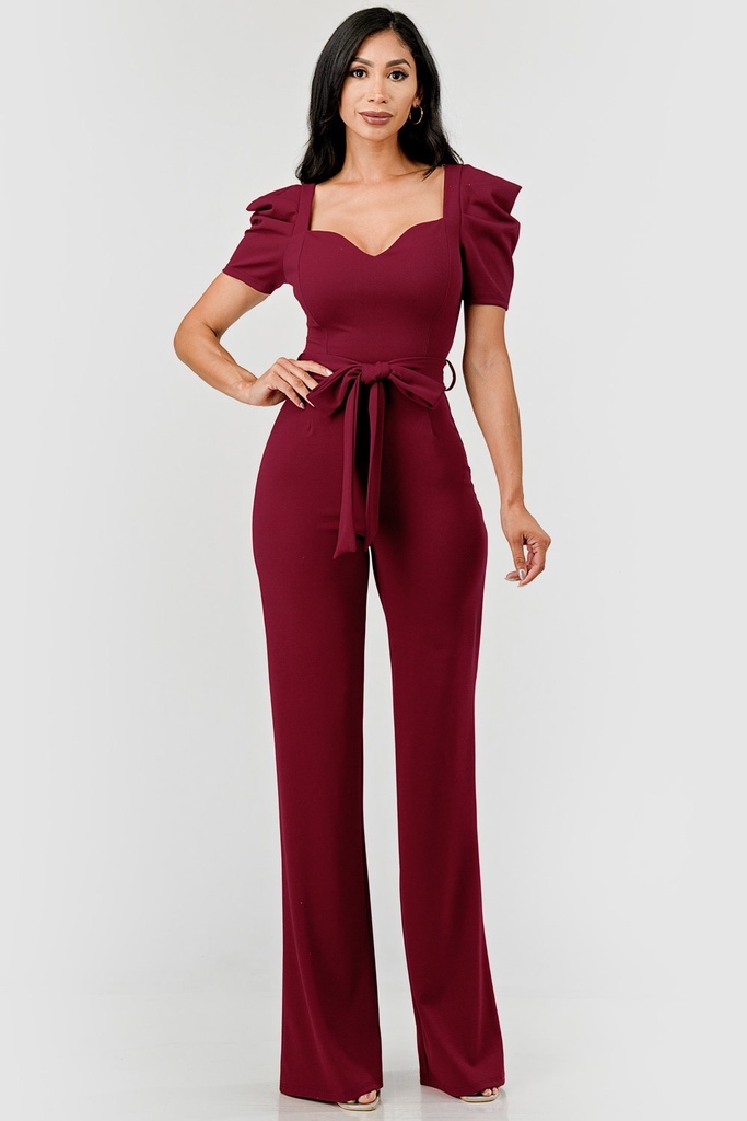 PALAZZO PUFF MANGAS CON CINTO