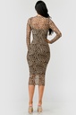 MIDI DRESS MANGA LARGA ANIMAL PRINT