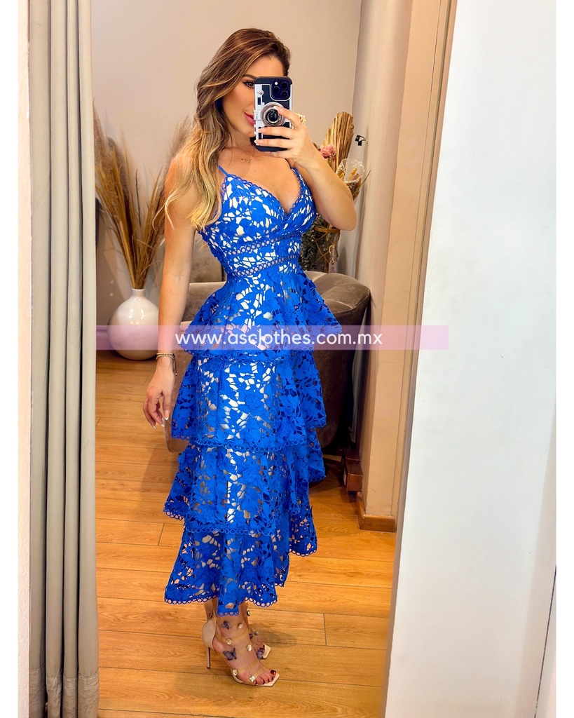MIDI DRESS CROCHE FONDO NUDE