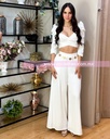 CONJUNTO PANTALON Y TOP DRAPEADO EN PECHO